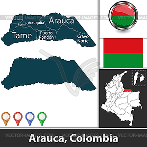 Arauca Department, Colombia - stock vector clipart
