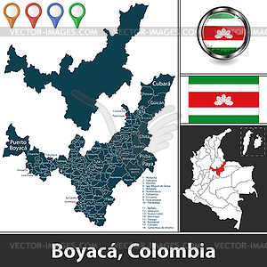 Департамент Бояка, Колумбия - векторный дизайн