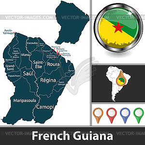 Map of French Guiana - vector image