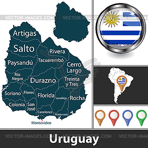 Map of Uruguay - vector clipart / vector image