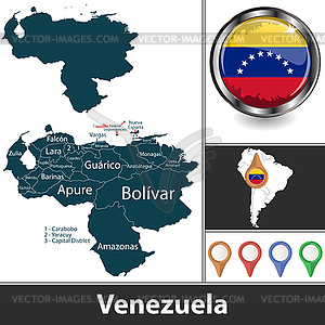 Map of Venezuela - vector clipart