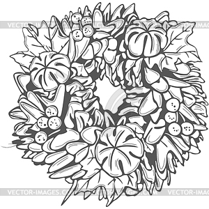 Autumn Leaves Wreath - vector clipart