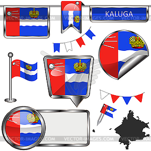 Flag of Kaluga city, Russia - vector clip art