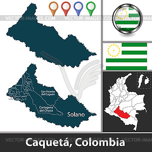 Caqueta Department, Colombia - vector clipart