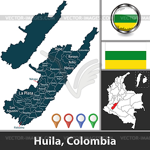 Huila Department, Colombia - vector image