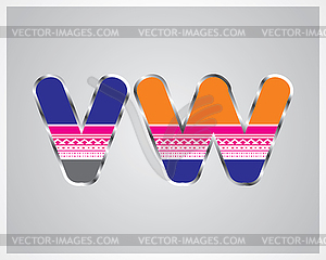 Colorful pattern alphabet - vector clipart