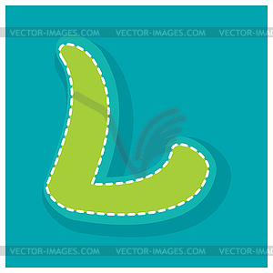 Embroidery Stitched Free style alphabet - vector image