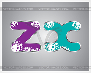 Alphabet  White dots on colourful background - color vector clipart