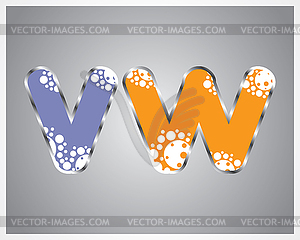 Alphabet  White dots on colourful background - vector image