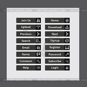 Web Design buttons Theme - vector clip art