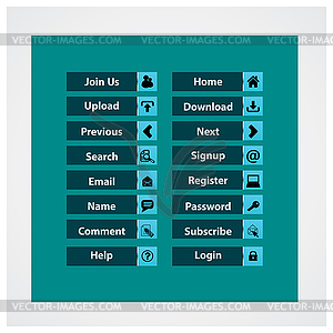 Web Design buttons Theme - vector clipart