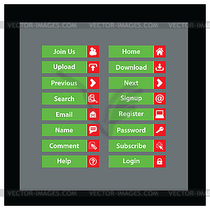 Web Design buttons Theme - vector image