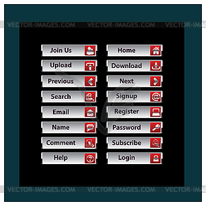 Web Design buttons Theme - vector clipart