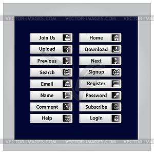 Web Design buttons Theme - vector clip art