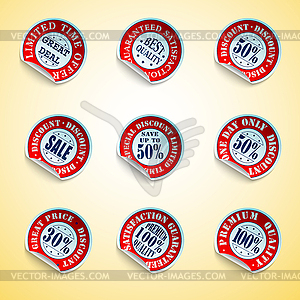 Great deal red and black stickers - vector clip art