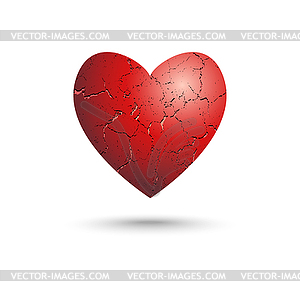 Scratched heart - vector image