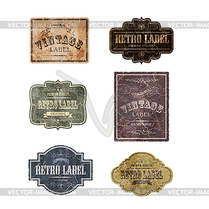 Scratched labels - vector clip art