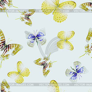 Butterfly seamless 01 lith - vector clipart