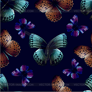 butteflies бесшовные модели - клипарт Royalty-Free