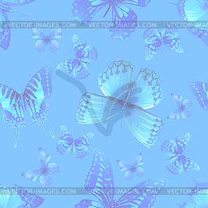 butteflies бесшовные модели - векторный графический клипарт