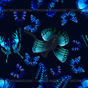 Butteflies seamless pattern - vector clip art