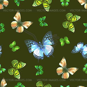 Seamless pattern from butterflies - vector image