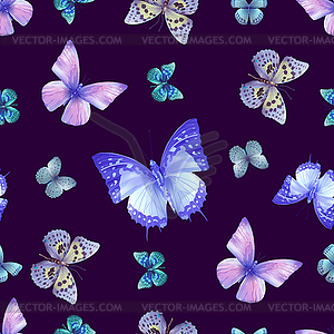 Seamless pattern from butterflies - vector image