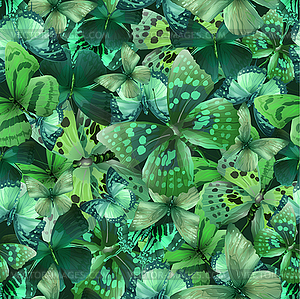 Seamless pattern of butterflies - vector image