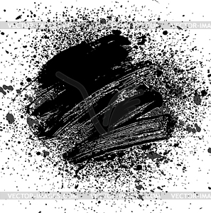 Smudge and smear a black brush on white background - vector clip art