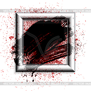 Smudge and smear a brush in a frame - vector image