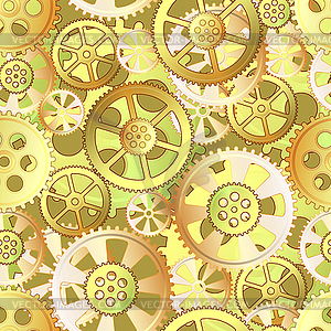 Yellow gears seamless - royalty-free vector clipart