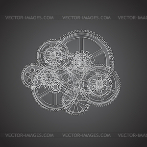 Gears dark gray 00 - vector image