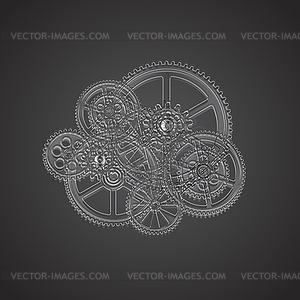 Gears dark gray 0 - vector EPS clipart