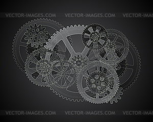 Gears dark gray - vector clipart