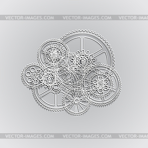 Gears light gray 0 - stock vector clipart