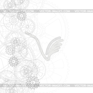 Gears background white 0 - векторное изображение EPS
