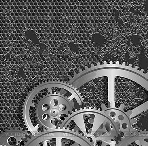 Gears dark blue 03black - vector clipart / vector image