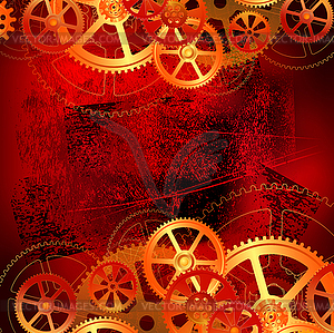 Grunge gears rad-black 0 - vector clipart