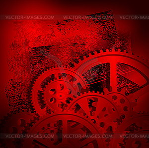 Grunge gears rad-black 0 - royalty-free vector clipart