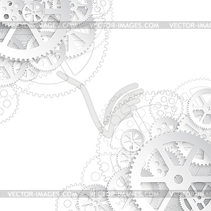 White gears 01a - vector clipart