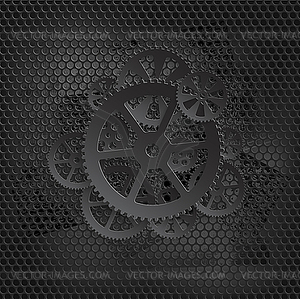 White gears 01cblack - vector clipart / vector image