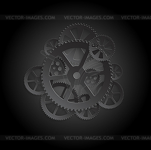 White gears 01dblack - vector image