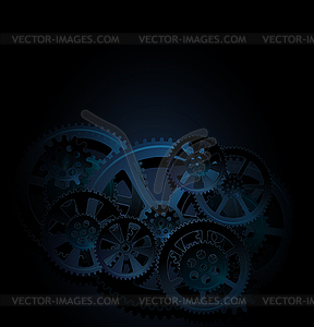 Gears dark blue black0 - vector image