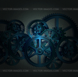 Grid and gears01 black - vector EPS clipart