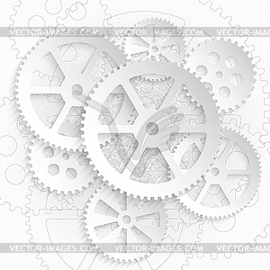 White gears o1d - vector clip art