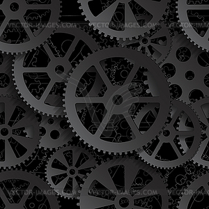 Black gears seamless - vector image