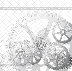 Gears on white 01a - vector clipart