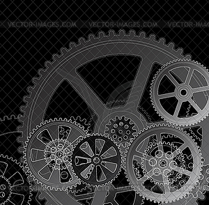 Gears on black 01a - vector image