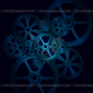 Dark blue gears - vector image