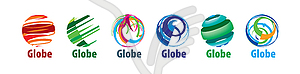 Set of abstract logos of global network - vector clipart